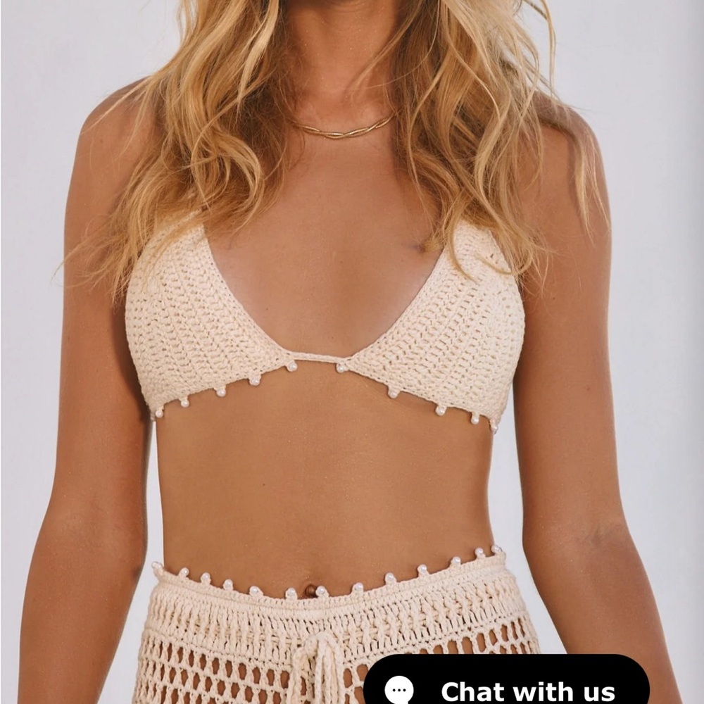 NWT 12th Tribe Mykonos Crochet Bikini Top Size S